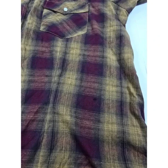 Roper Mens XXL Plaid Western Shirt Long‎ Sleeve Pearl Snap Front Cowboy Casual - Picture 9 of 13